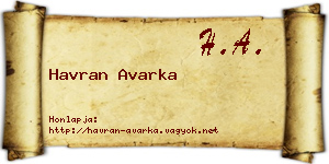 Havran Avarka névjegykártya